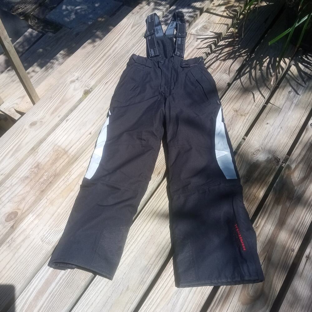 MAIER Sports Ski Pants KIDS Euro 140 / US 8-10 Black Gray Suspenders Snow Board